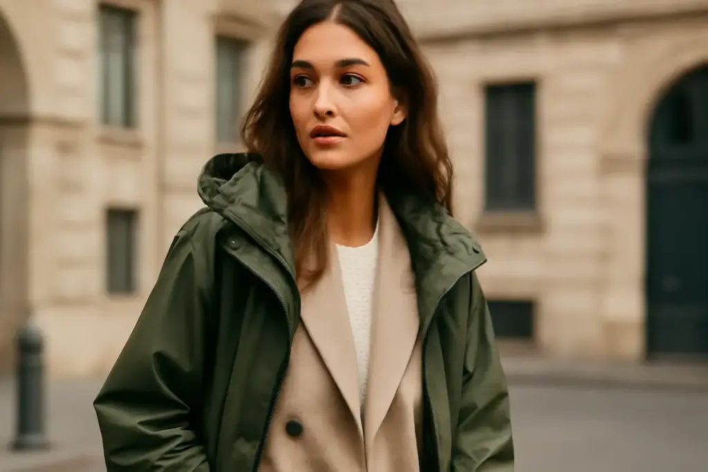 Mixare tessuti tecnici e naturali: la combinazione smart che conquista le influencer
