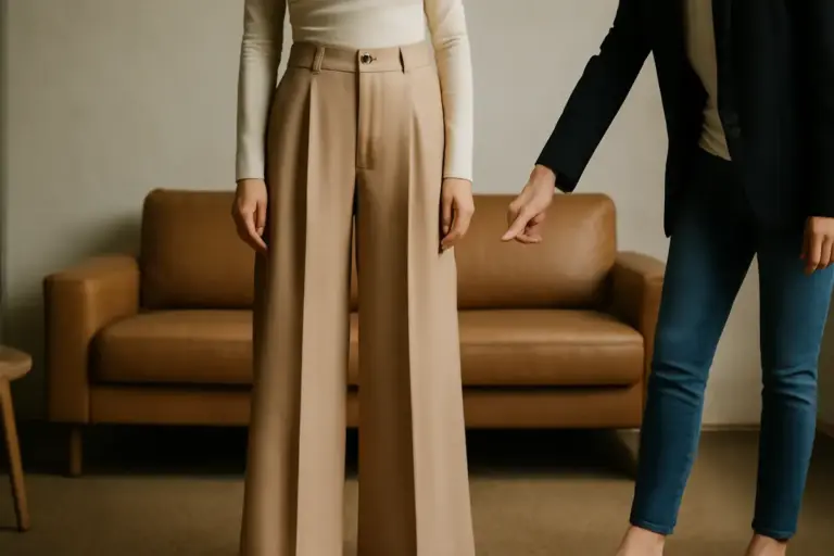 Pantaloni palazzo: il dettaglio di vestibilità che pochi considerano e fa davvero la differenza